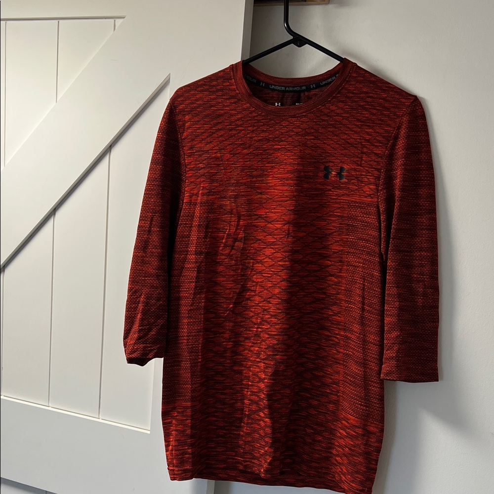 Under Armour Men's Patterned Orange/Red 3/4 Sleeve Tee